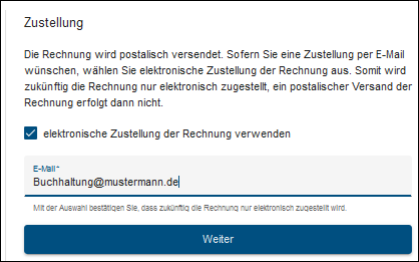 dakota Rechnung per E-Mail