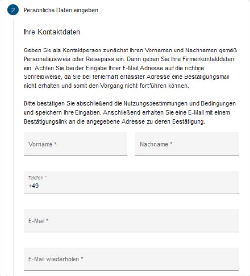 dakota Registrierung 2