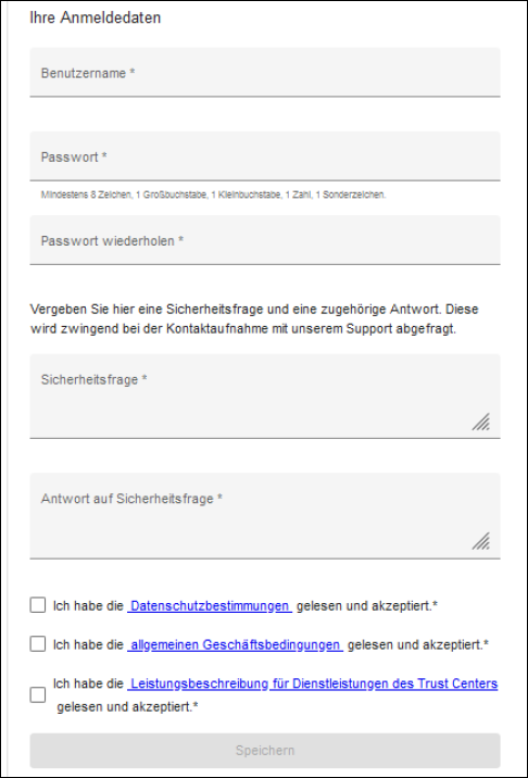 dakota Registrierung Anmeldedaten