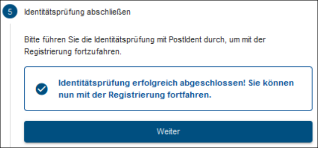 dakota Postident weitere Schritte