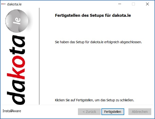 Installation beenden