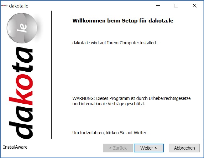 dakota Setup starten