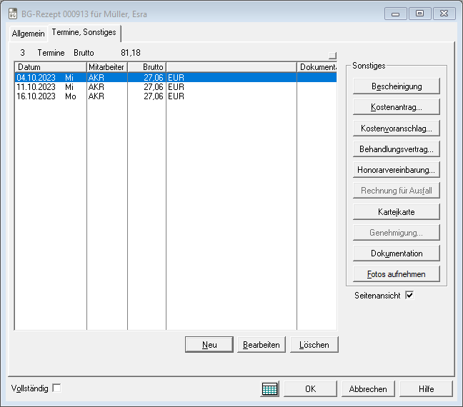 Fenster Termine + Sonstiges