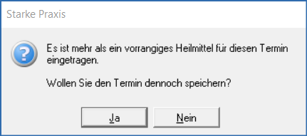 Warnung vorrangiges Heilmittel