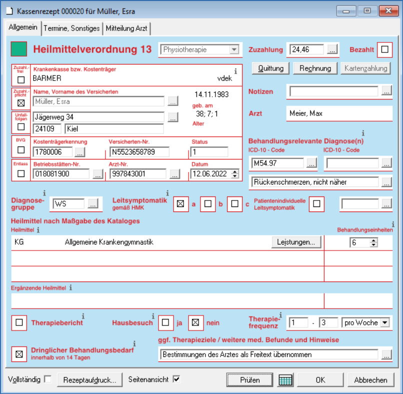 Neues Kassenrezept gültig