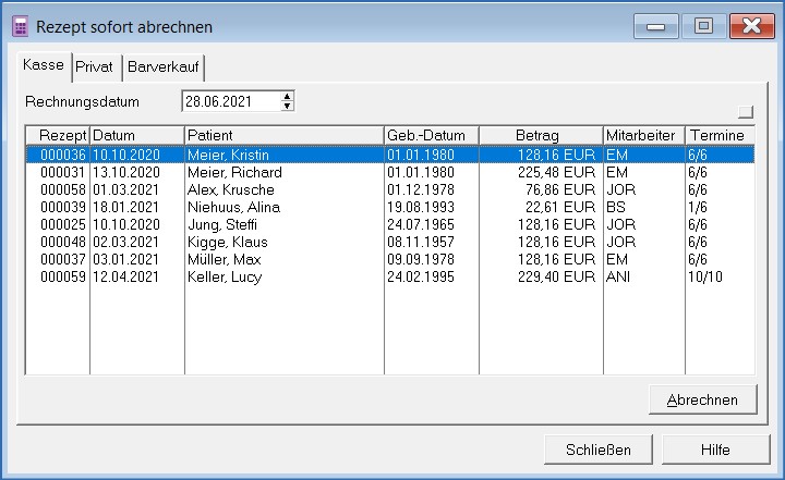 Rezept sofort abrechnen