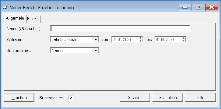 Bericht Ergebnisrechnung