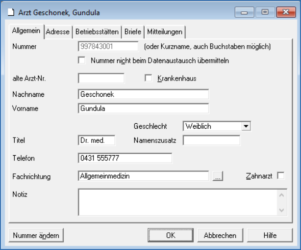 Ärzte Register Allgemein