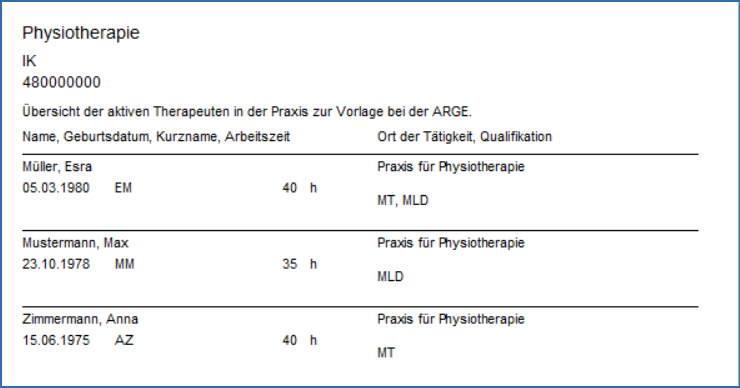 Leistungserbringerliste