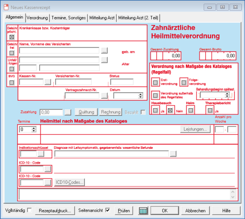 Neues Zahnarztrezept alt