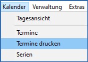 Kalender Termine drucken