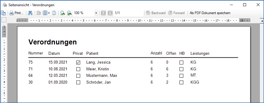 Druckvorschau Verordnungen