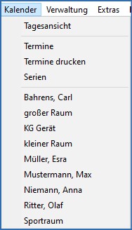 Menü Kalender