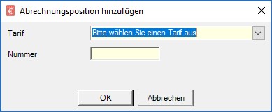 Abrechnungsposition hinzufügen