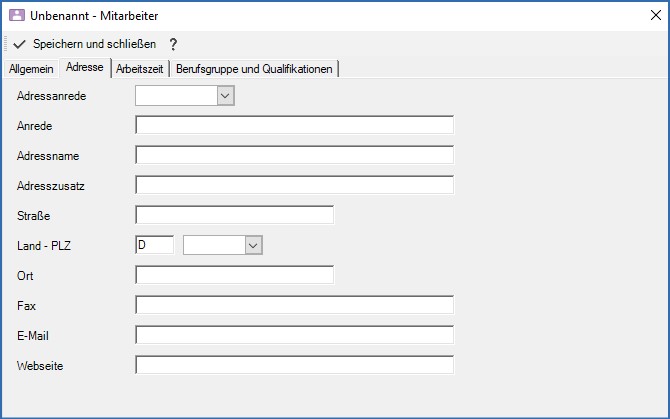 Neuer Mitarbeiter Adresse