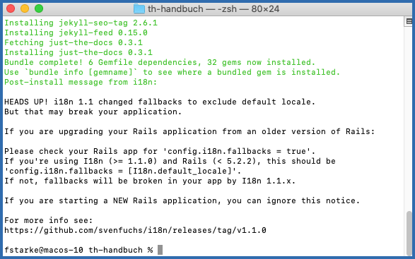 Installation abgeschlossen