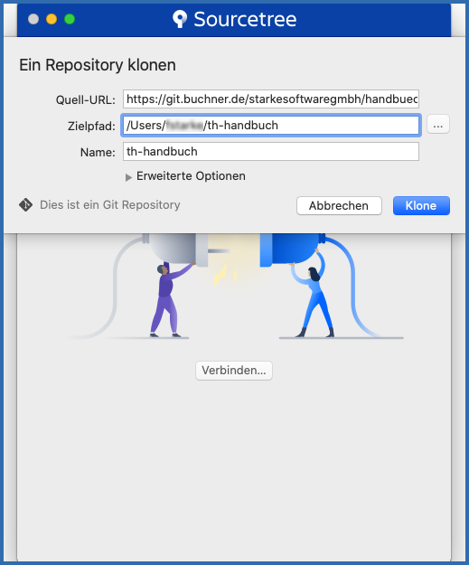 Sourcetree ausgefüllt