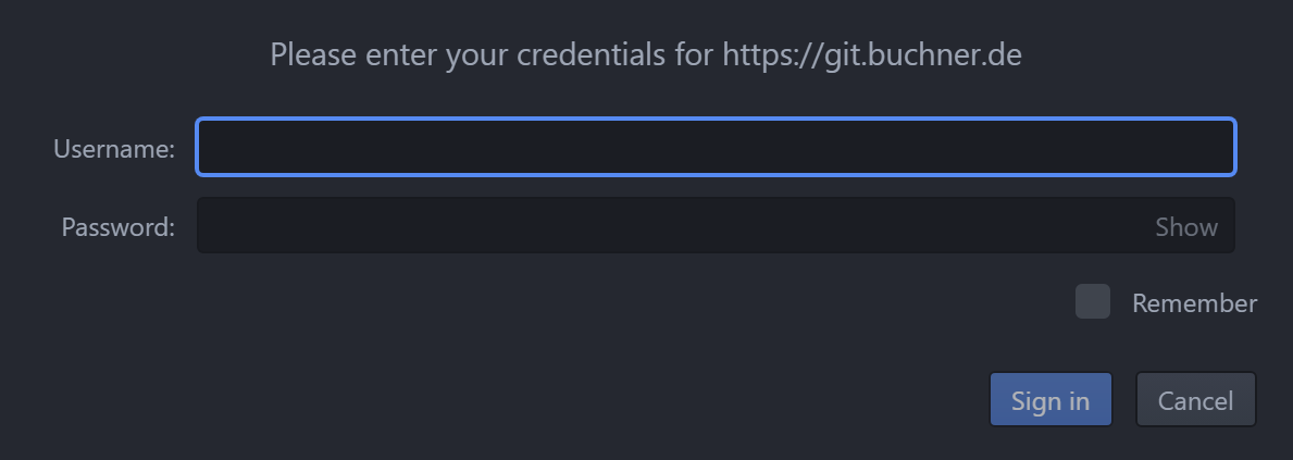 Benutzer und Passwort