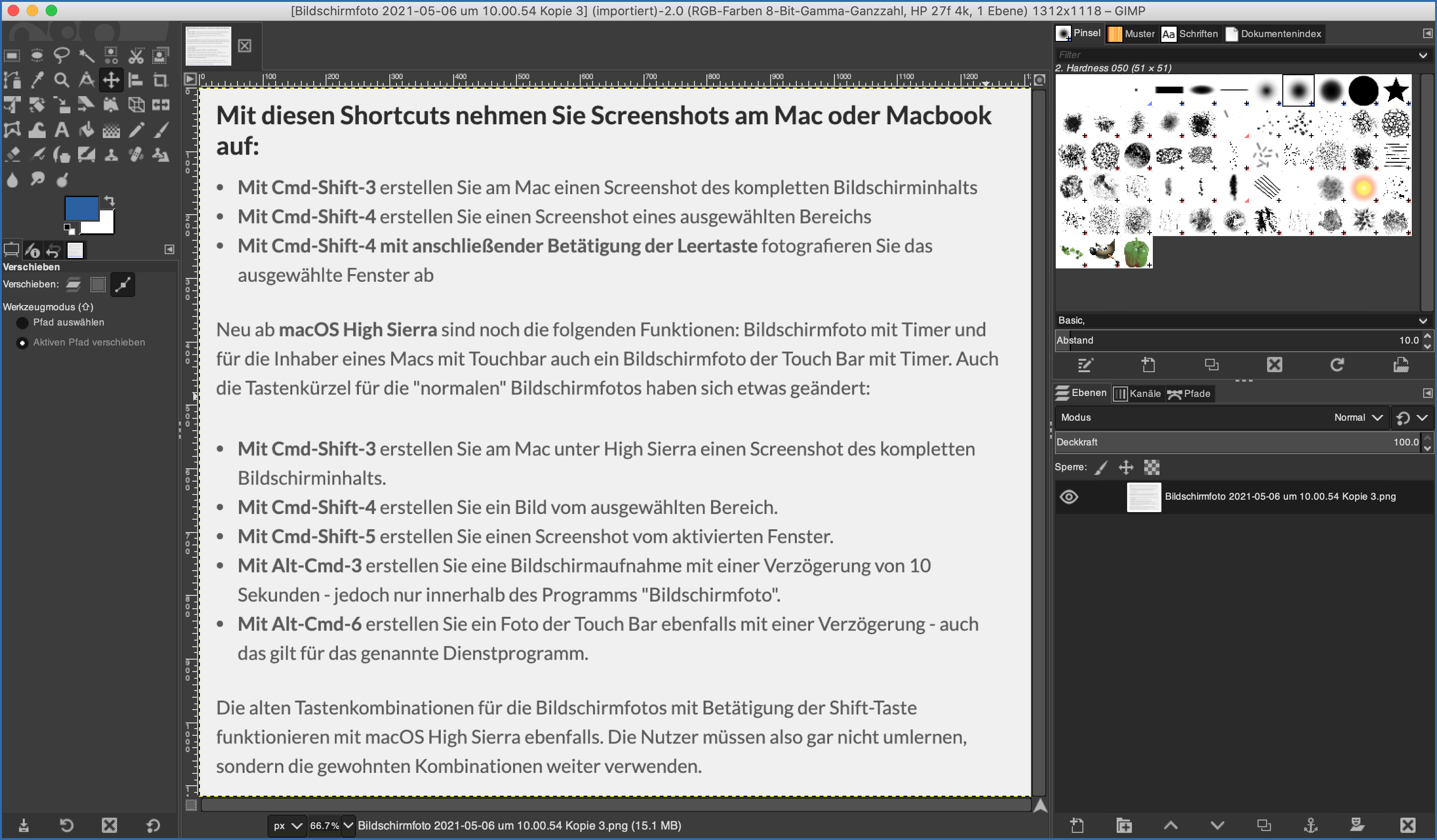 Bild mit GIMP öffnen