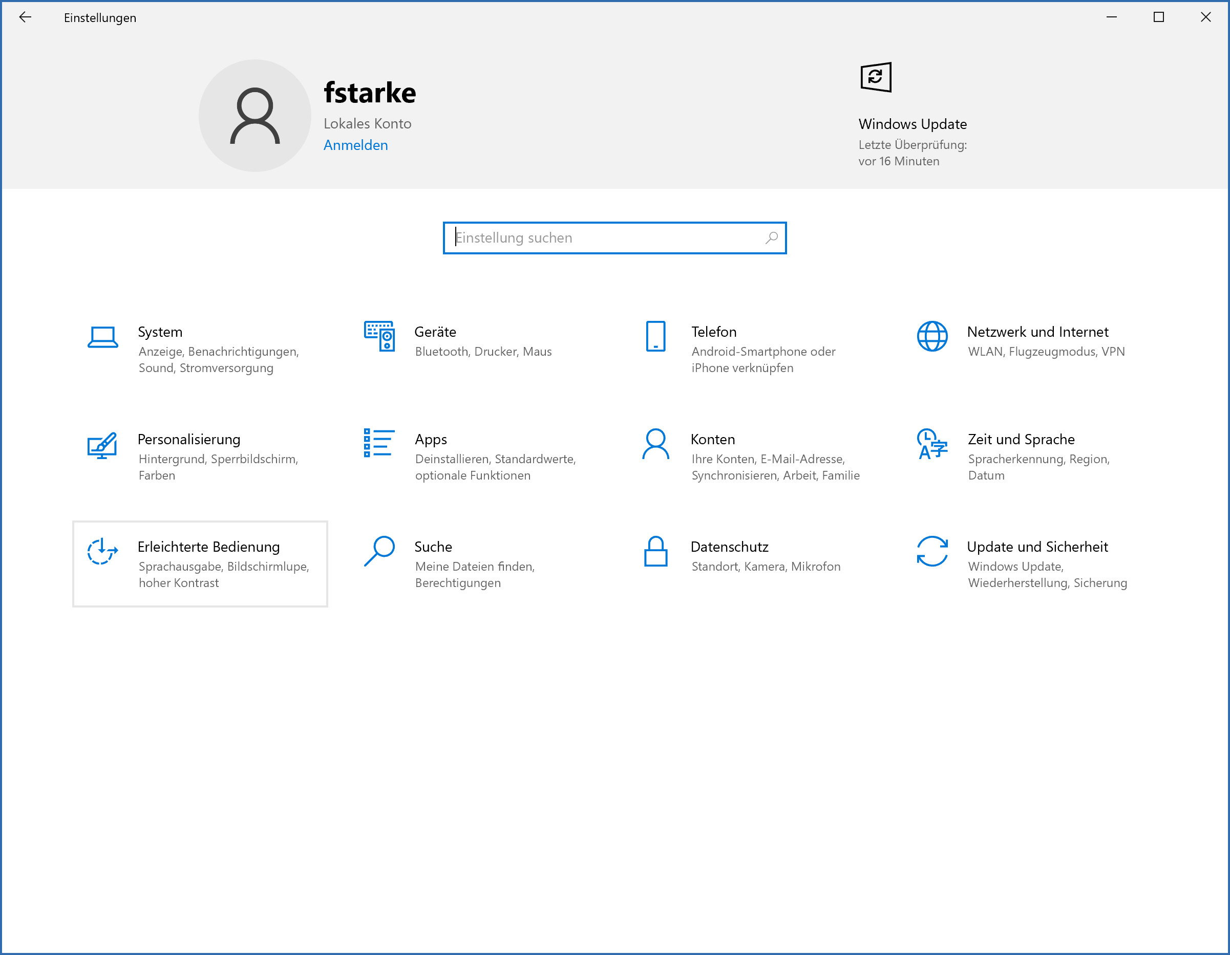 Erleichterte Bedienung