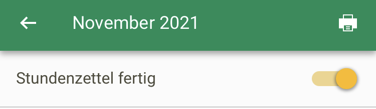 Screenshot App Stundenzettel fertigstellen