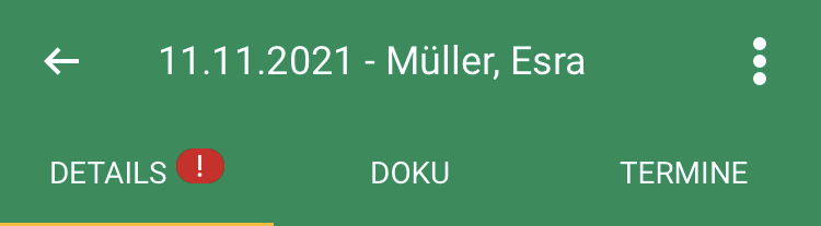 Screenshot App Termine Details 3 Punkte