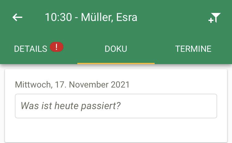 Screenshot App Termine Doku Was-ist-passiert