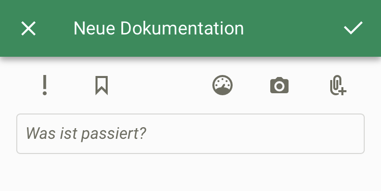 Screenshot App Termine Dokumentationsoptionen