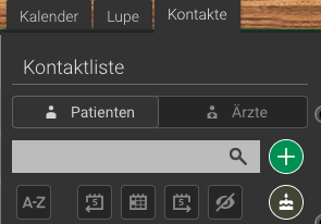 Screenshot Backoffice Kontaktliste Funktionen