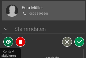 Screenshot Kontakte Kontakt aktivieren grünes Auge