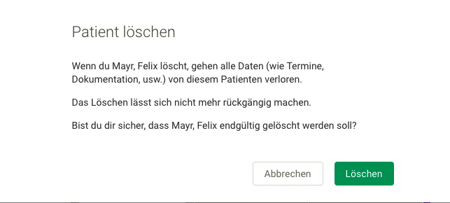 Screenshot Lupe Kontakt löschen erste Meldung