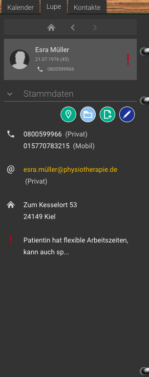 Screenshot Lupe Stammdaten