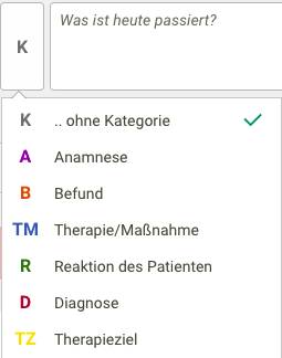Screenshot Frontoffice Dokumentation Kategorien auswählen