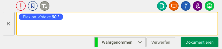 Screenshot Frontoffice Dokumentation Messwert erstellen