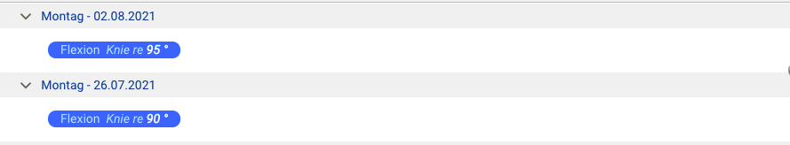 Screenshot Frontoffice Dokumentation Messwert in der Doku