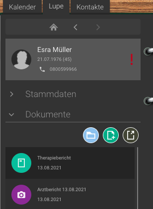 Screenshot Frontoffice Formularschublade Dokument hochladen Backoffice