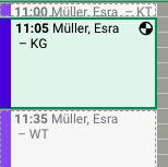 Screenshot Frontoffice Termine Passivleistung Vorbereitung Nachbereitung