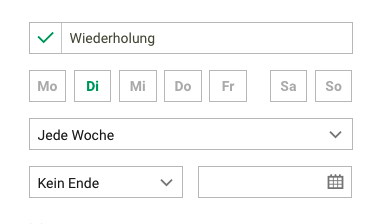 Screenshot Frontoffice Termine Serientermin-Option
