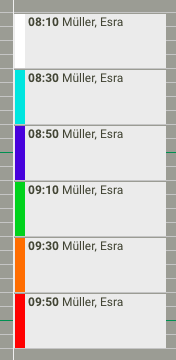 Screenshot Frontoffice Termine Termin-Status-Balken
