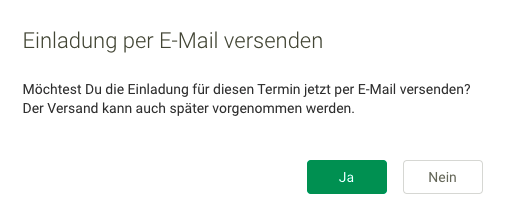 Screenshot Frontoffice Termine Videobehandlung Einladung versenden