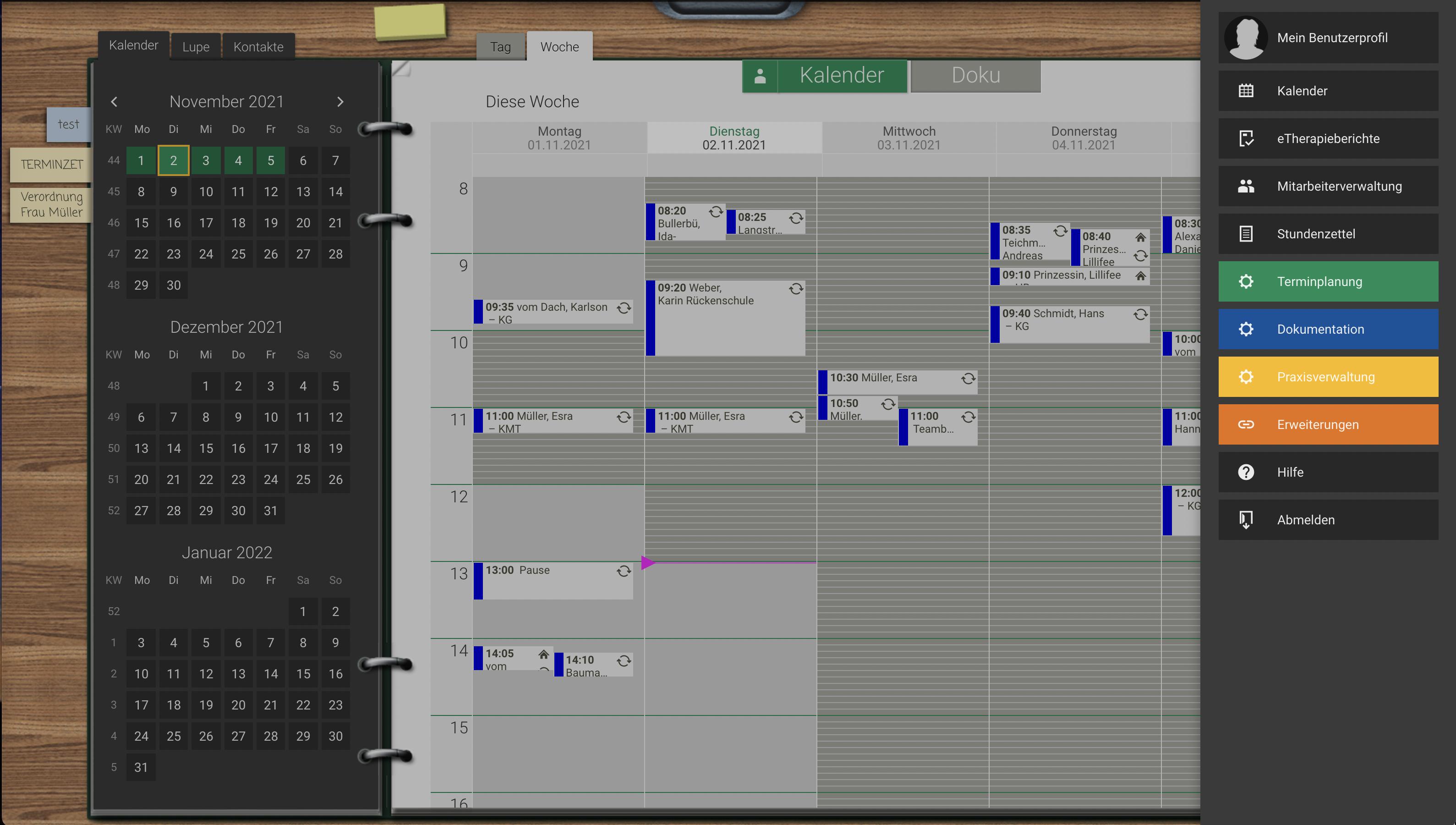 Screenshot TERMINHELD Desktopversion