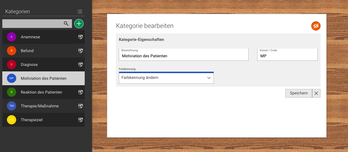 Screenshot Menü Dokumentation Kategorie deaktivieren