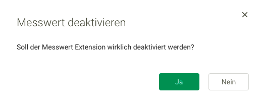 Screenshot Menü Dokumentation Messwerte Ja-Button