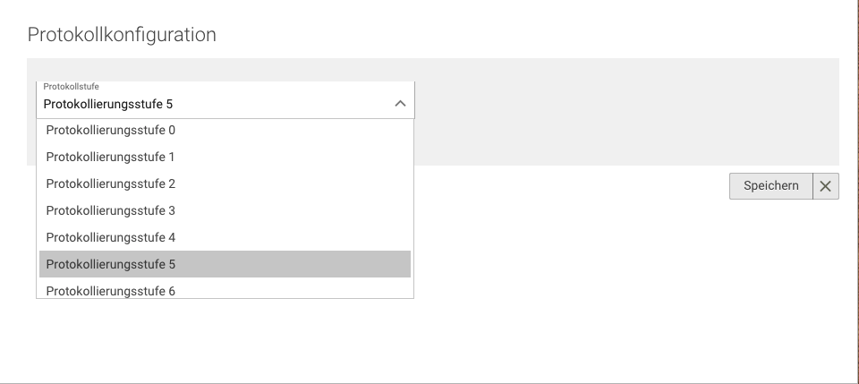 Screenshot Menü Praxisverwaltung Protokoll-Einstellungen Protokollkonfiguration