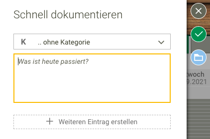 Screenshot Menü Terminplanung dokumentieren Schnelldokumentation
