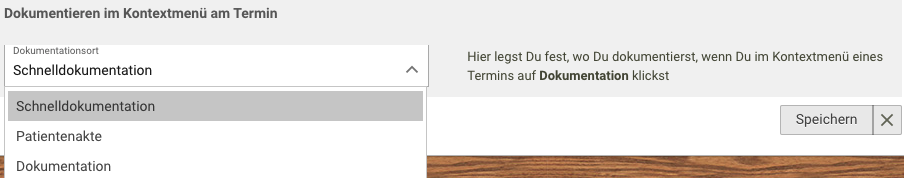 Screenshot Menü Terminplanung dokumentieren